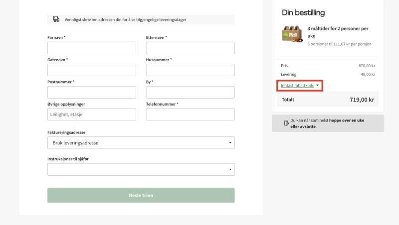 Hur du använder en rabattkod hos HelloFresh