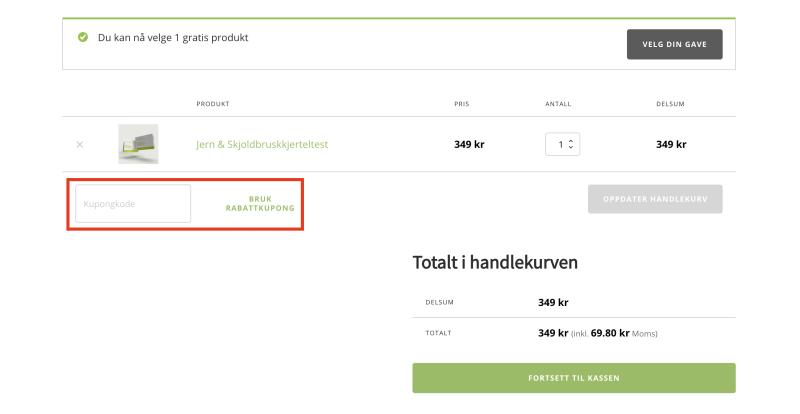Hur du använder en rabattkod hos Quicktest