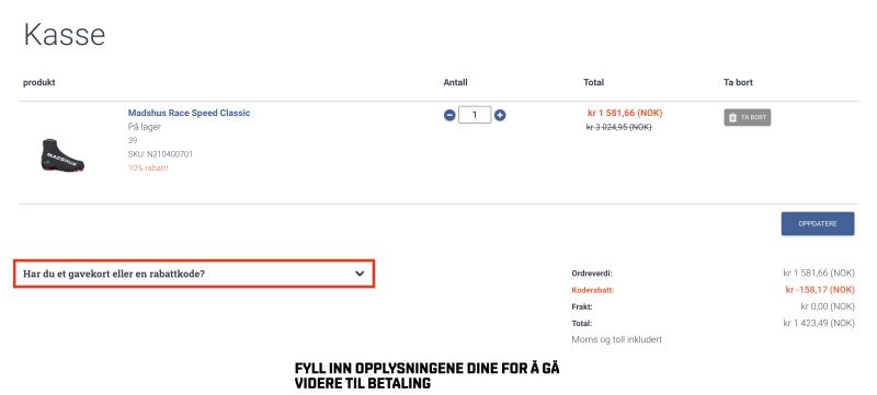 Hur du använder en rabattkod hos Skistart